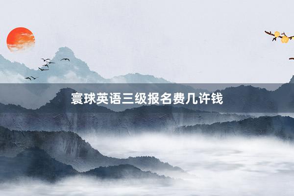 寰球英语三级报名费几许钱